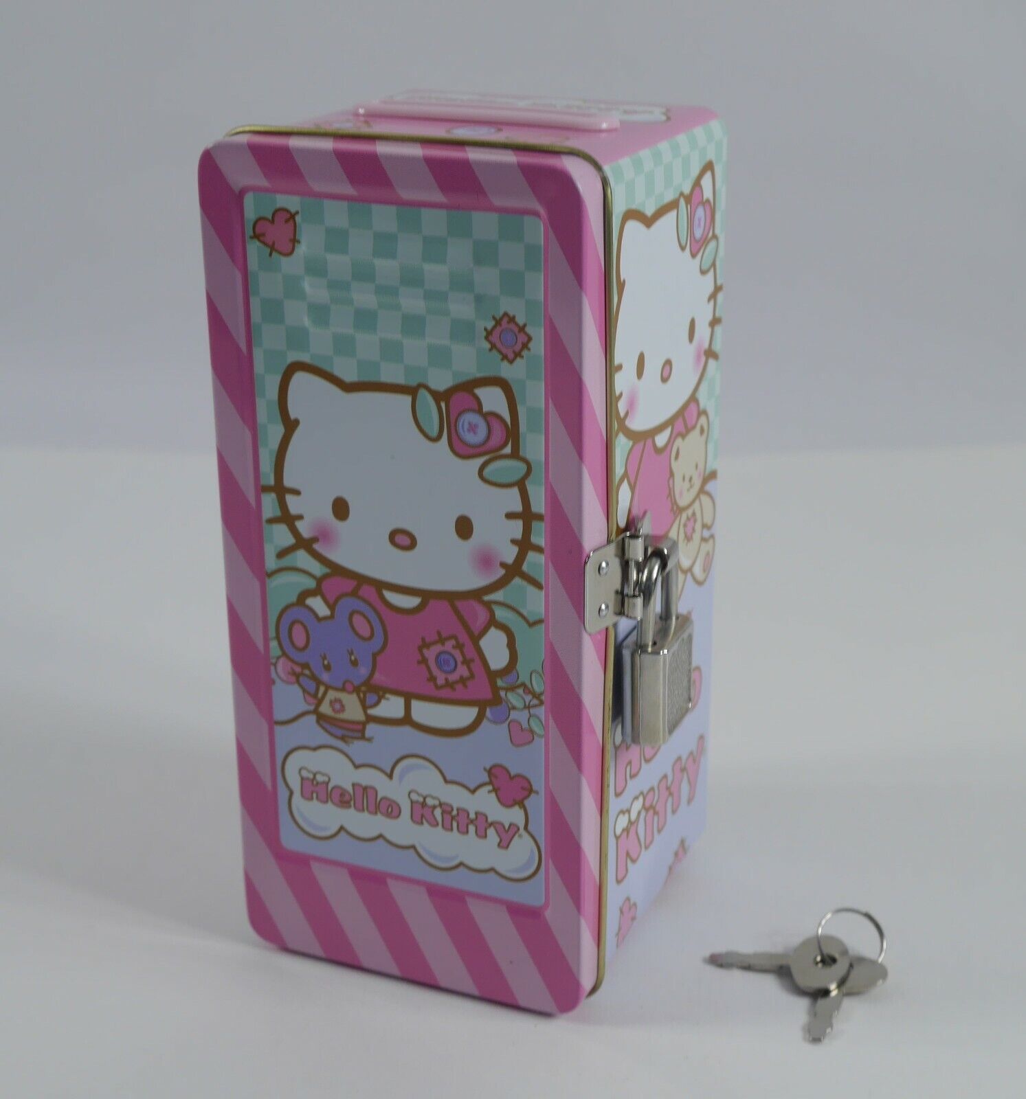 Hello Kitty Mini Locker Tin Bank 2005 Sanrio Collectible Cat Toy School Gift