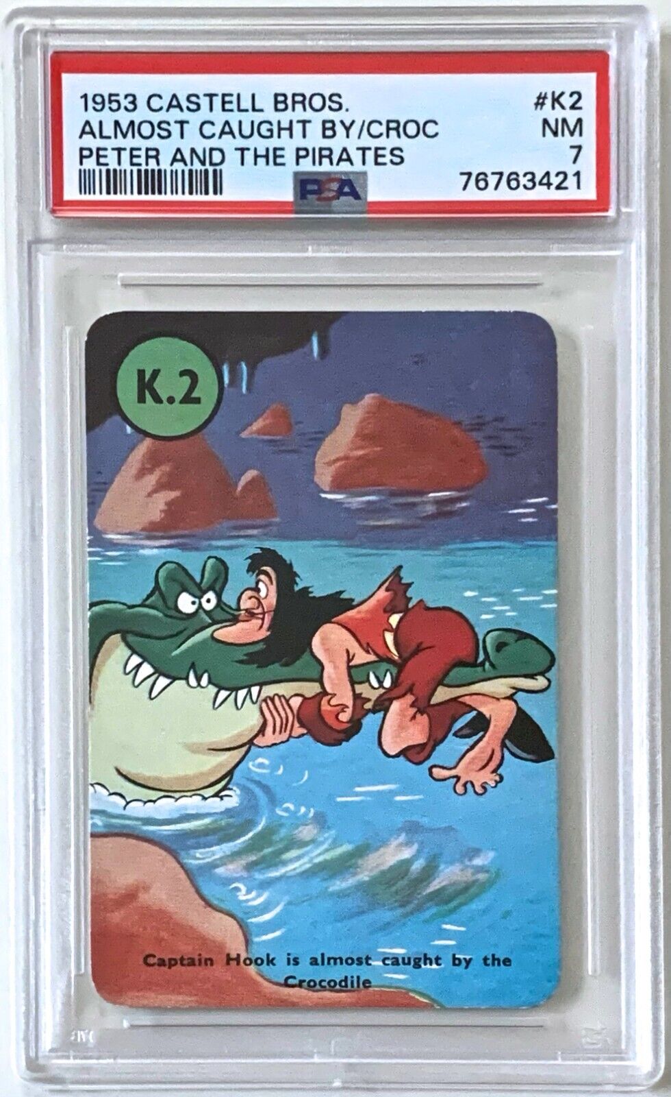 1953 Walt Disney Castell Bros Peter & the Pirates-K2 Hook w/ Crocodile  PSA 7 NM