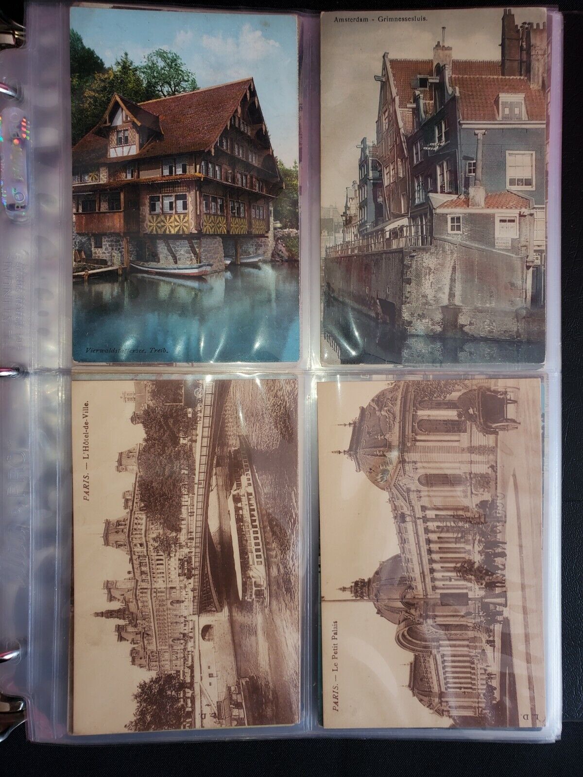 Vintage 1910 ca. postcards from Europe 72qty - post marked and blank in binder