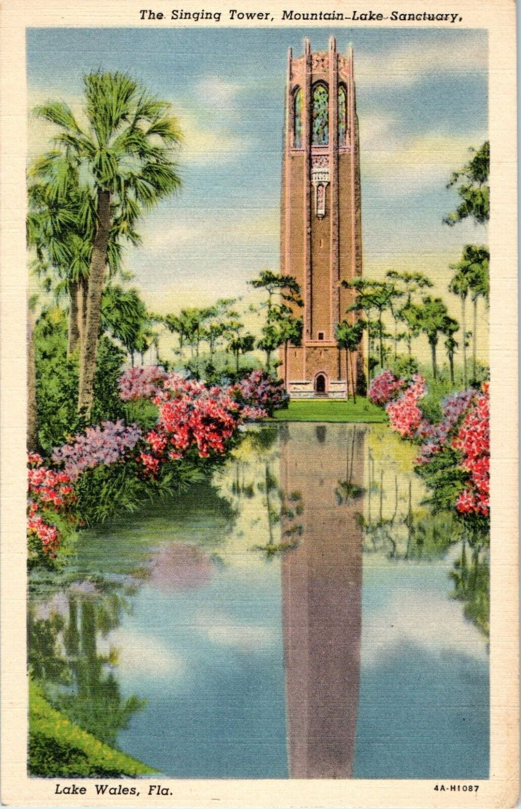 VTG. 1934 The Singing Tower Mountain Lake Sanctuary Curt Teich 4A-H1087 Linen