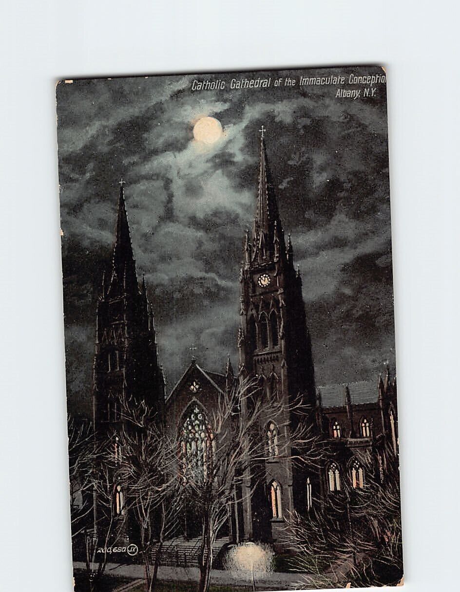 Postcard Catholic Cathedral of the Immaculate Conception Albany New York USA
