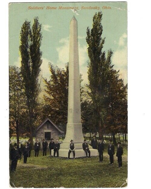 c1915 Soldiers’ Home Monument Sandusky OH Boughtonville Ohio DPO Postcard RARE