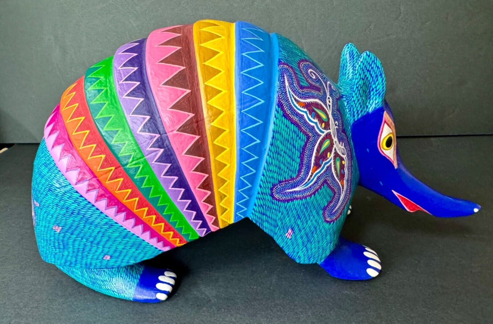 Exquisite Hand-Carved Wooden Armadillo by Azucena Santiago Arrazola 12\