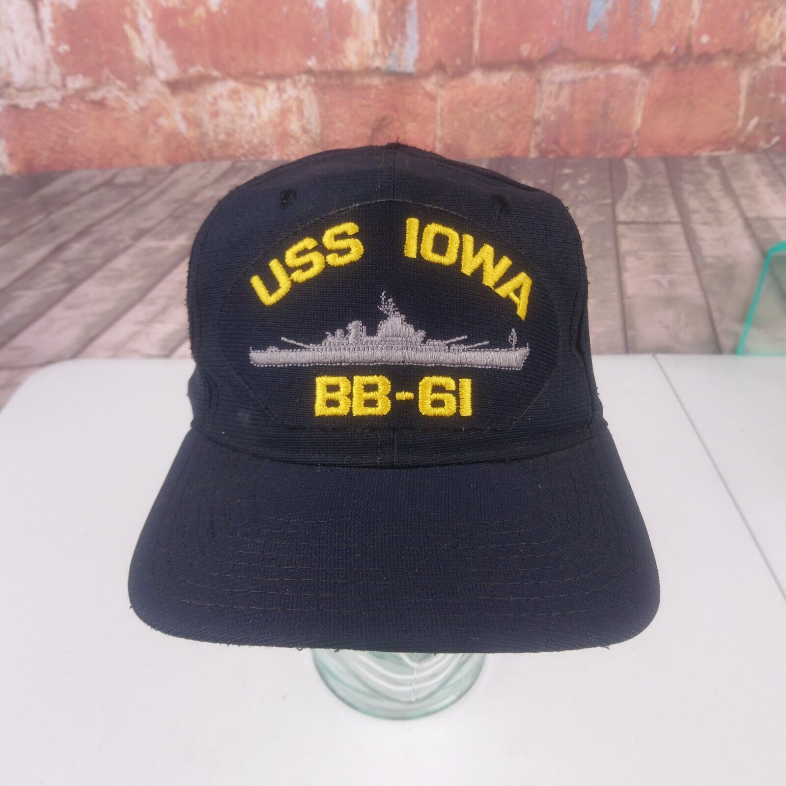 VTG USS Iowa BB-61 Uniform Baseball Hat Cover New Era