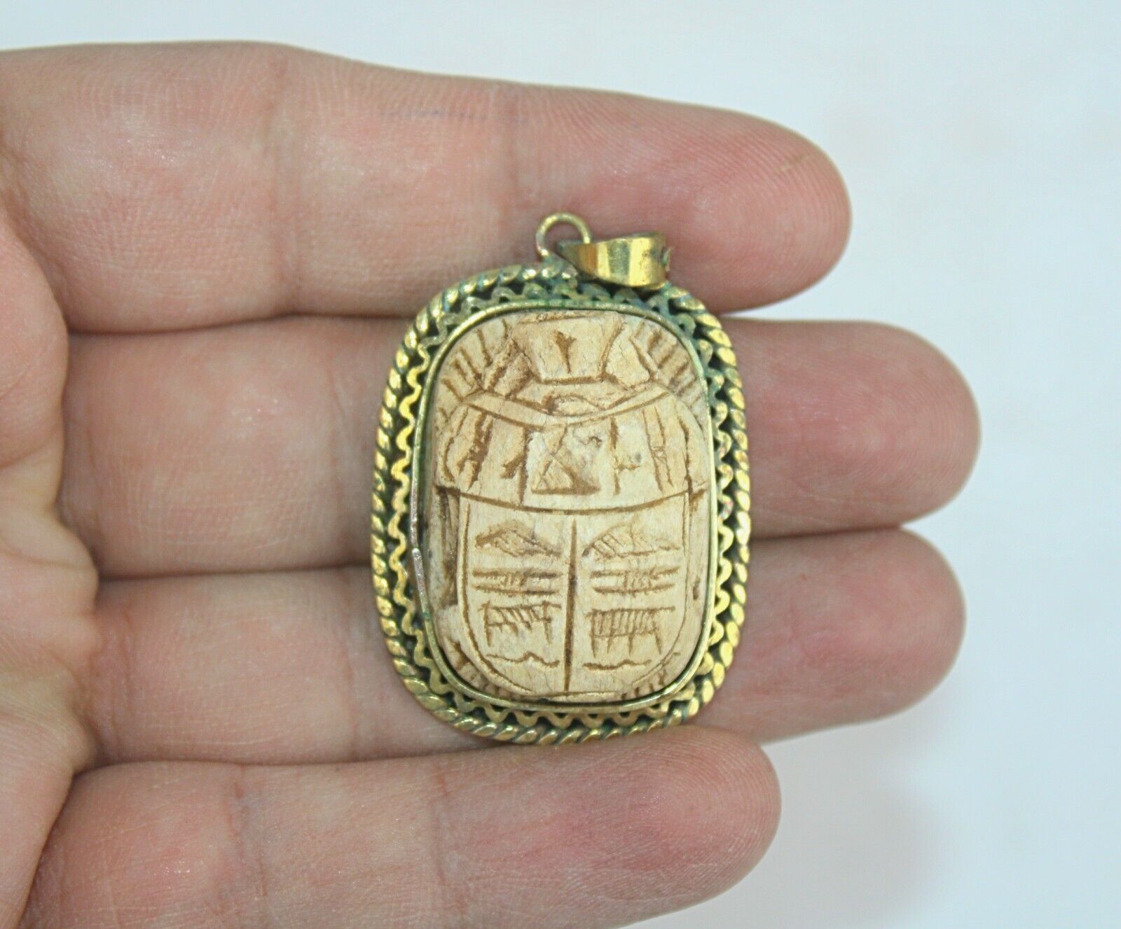 Rare Ancient Egyptian Antique Scarab Pendant Amulet Egyptian Mythology BC