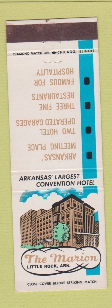 Matchbook Cover - The Marion Hotel Little Rock AR