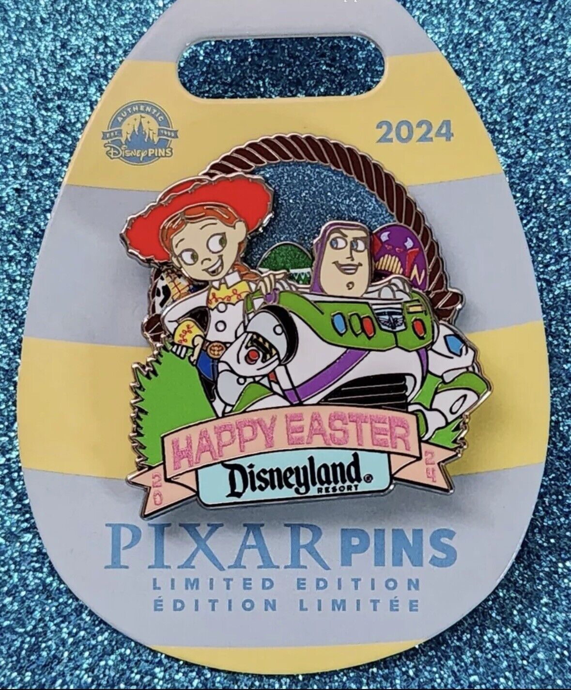 Disney DLR Happy Easter 2024 Toy Story Buzz Lightyear Jessie LE 3000 Pin Pixar