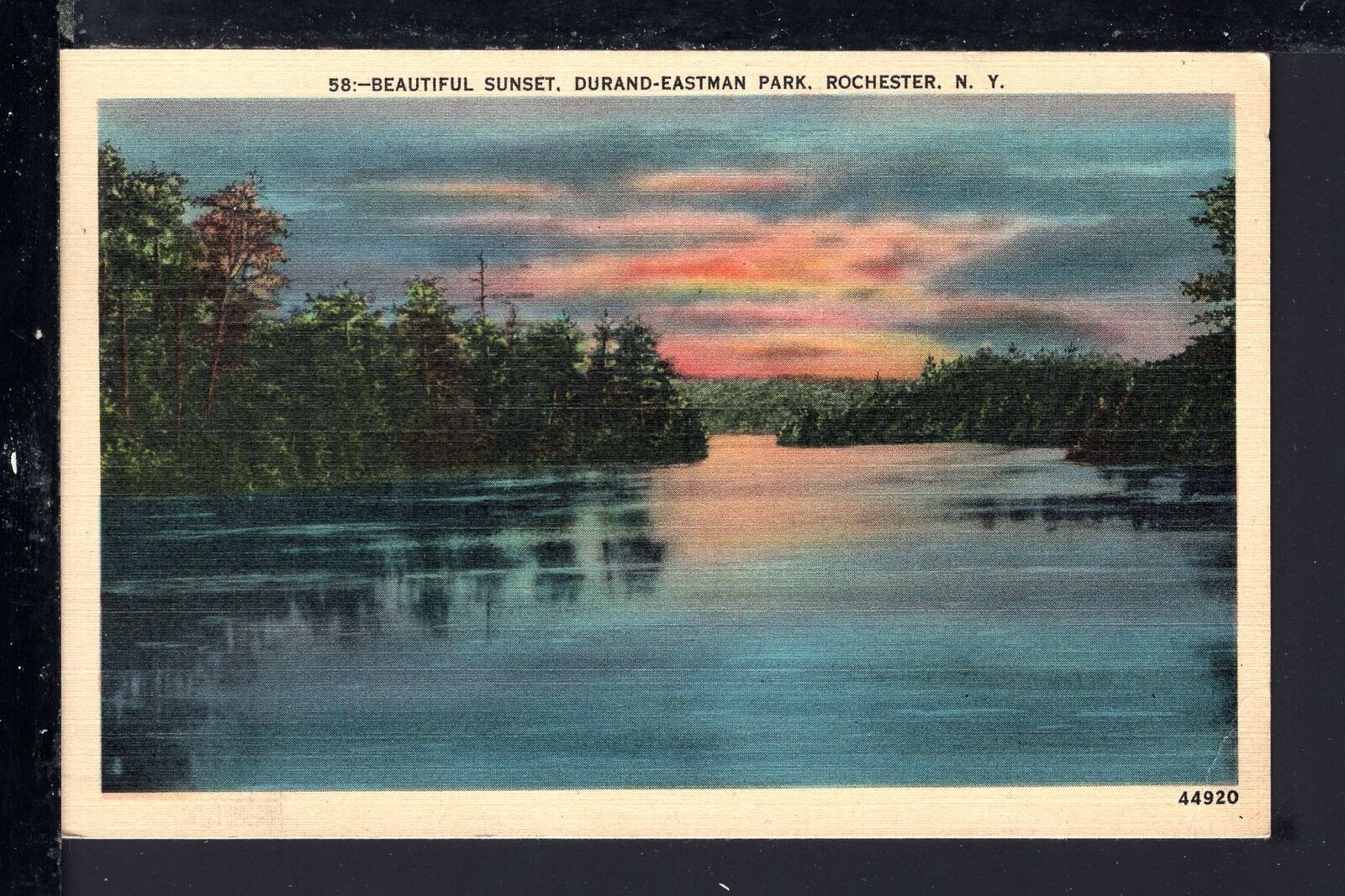 Postcard - New York - Rochester - Beautiful Sunset - Durand-Eastman Park