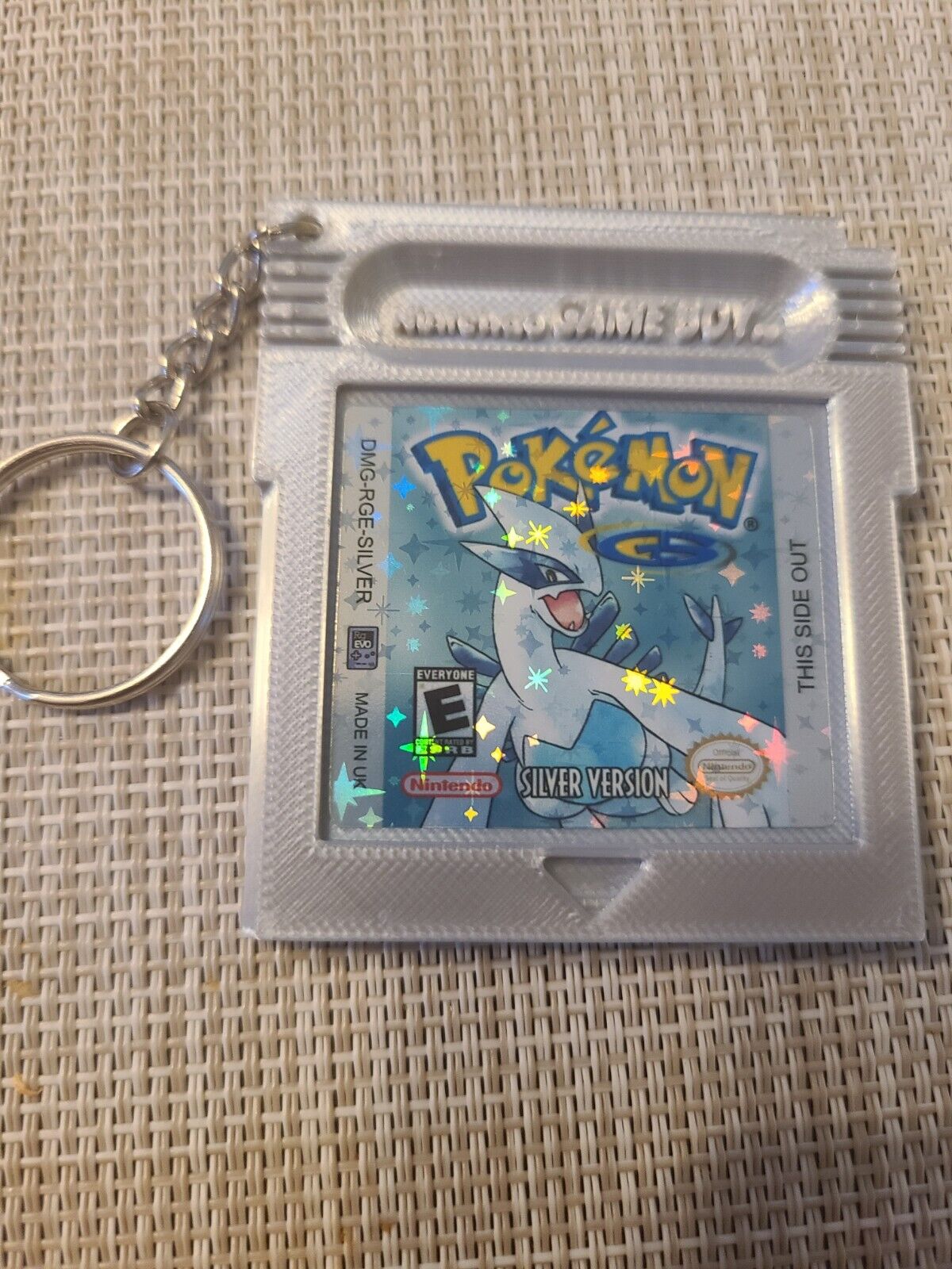 Pokémon Silver Lugia keychain Gameboy Nintendo cartridge retro anime