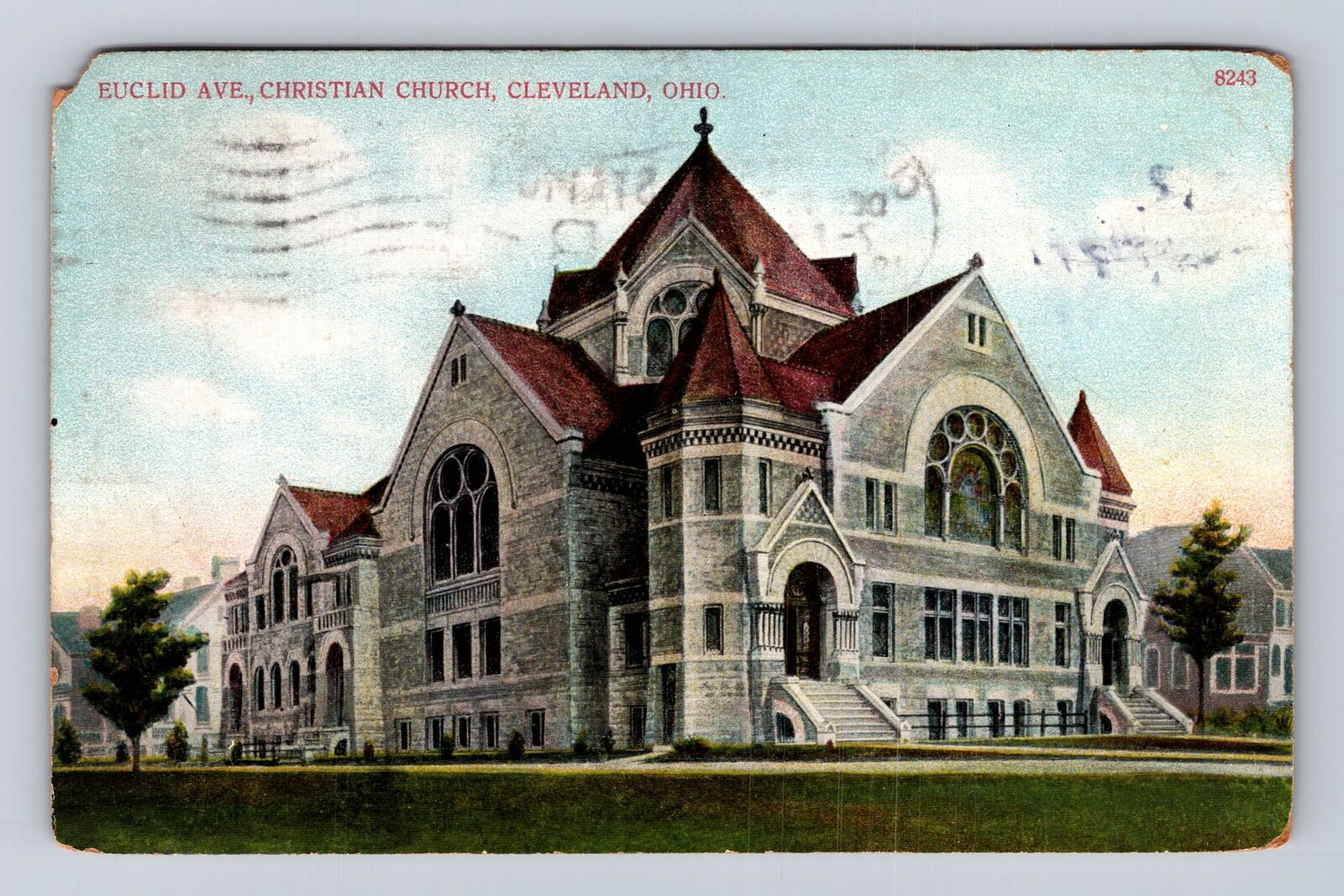 Cleveland OH-Ohio, Euclid Avenue Christian Church Antique Vintage c1910 Postcard