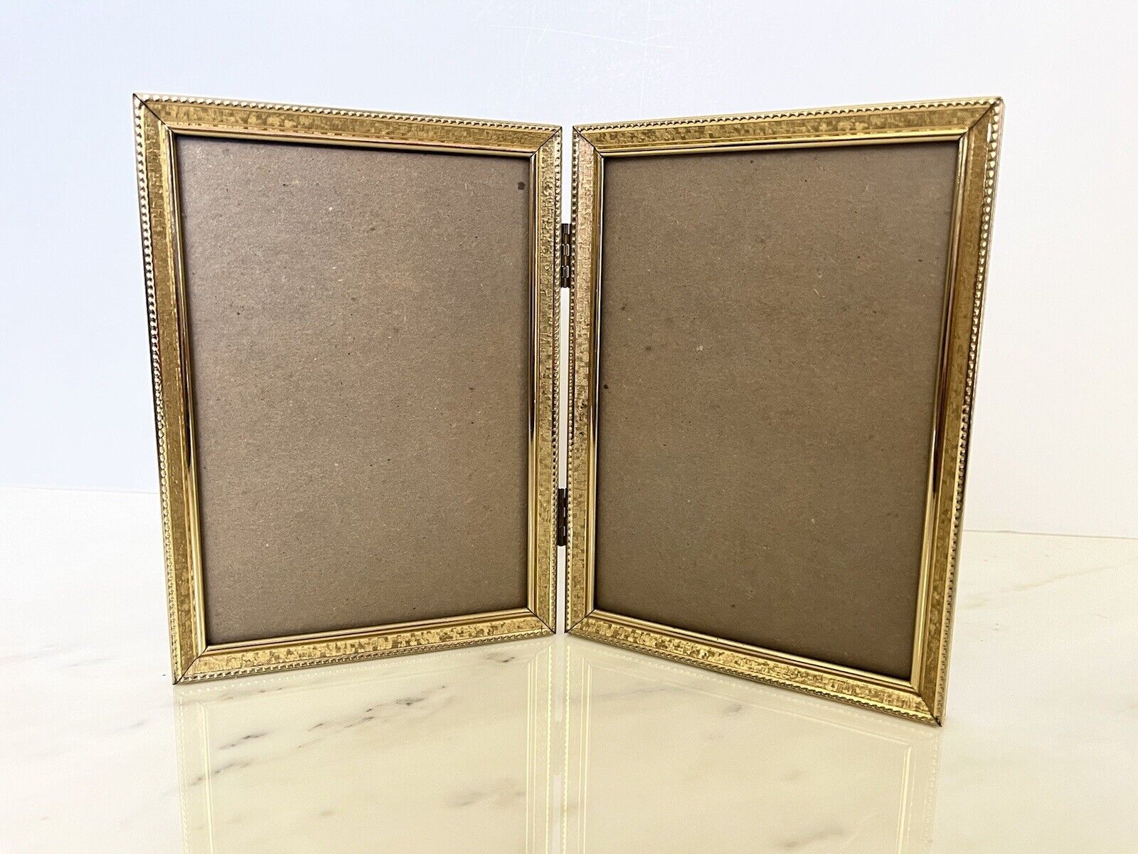 Vintage Picture Frame Gold Mid Century Hinged MCM