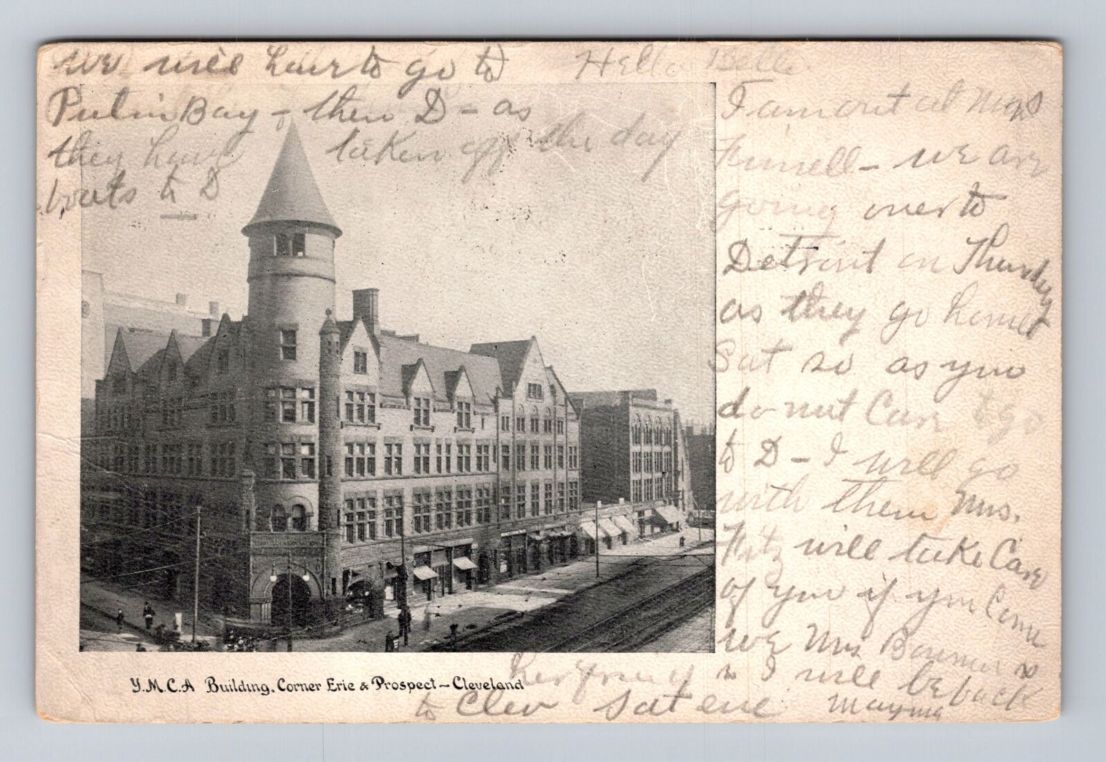 Cleveland OH-Ohio, YMCA Building, Antique, Vintage c1907 Souvenir Postcard
