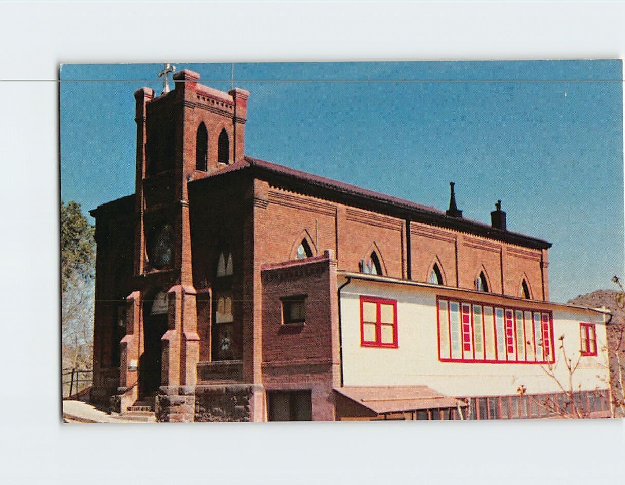 Postcard Holy Family Catholic Church Overlooking Jerome Arizona USA