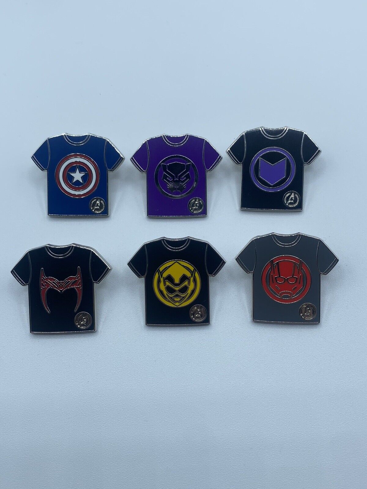 Disney World WDW 2024 Hidden Disney Marvel Shirts Full Set 6 Pins With Chaser