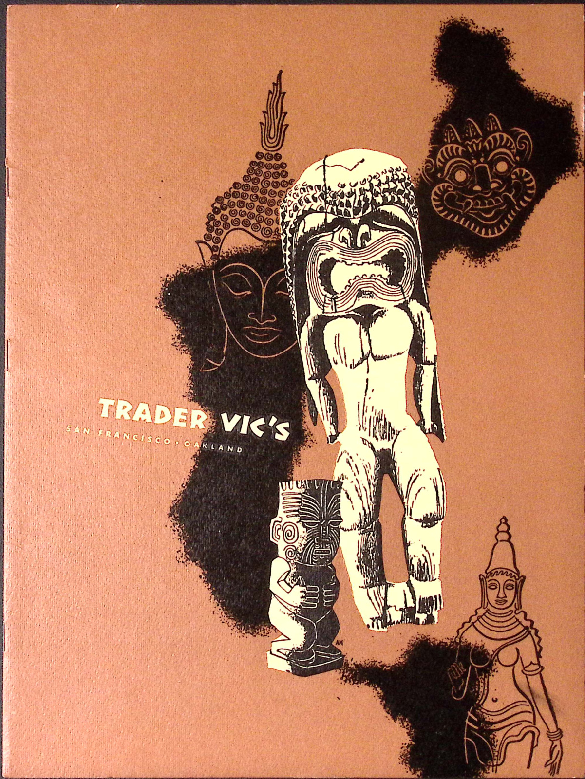 1959 Trader Vic's Restaurant Menu SAN FRANCISCO OAKLAND CA Tiki Cover Art MCM