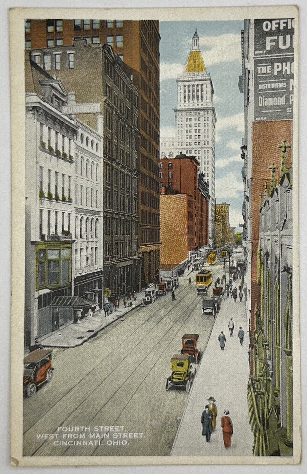 Antique 1919 4th St Cincinnati Ohio Postcard 