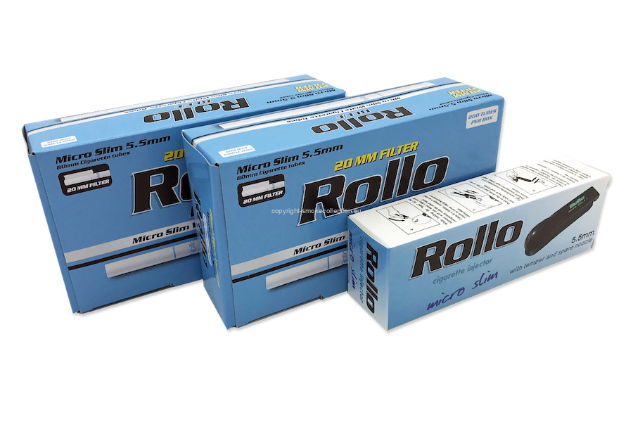 Rollo BLUE Micro Slim 5.5mm (2x200) 400 Empty Filter Tubes + 1x Filling Machine
