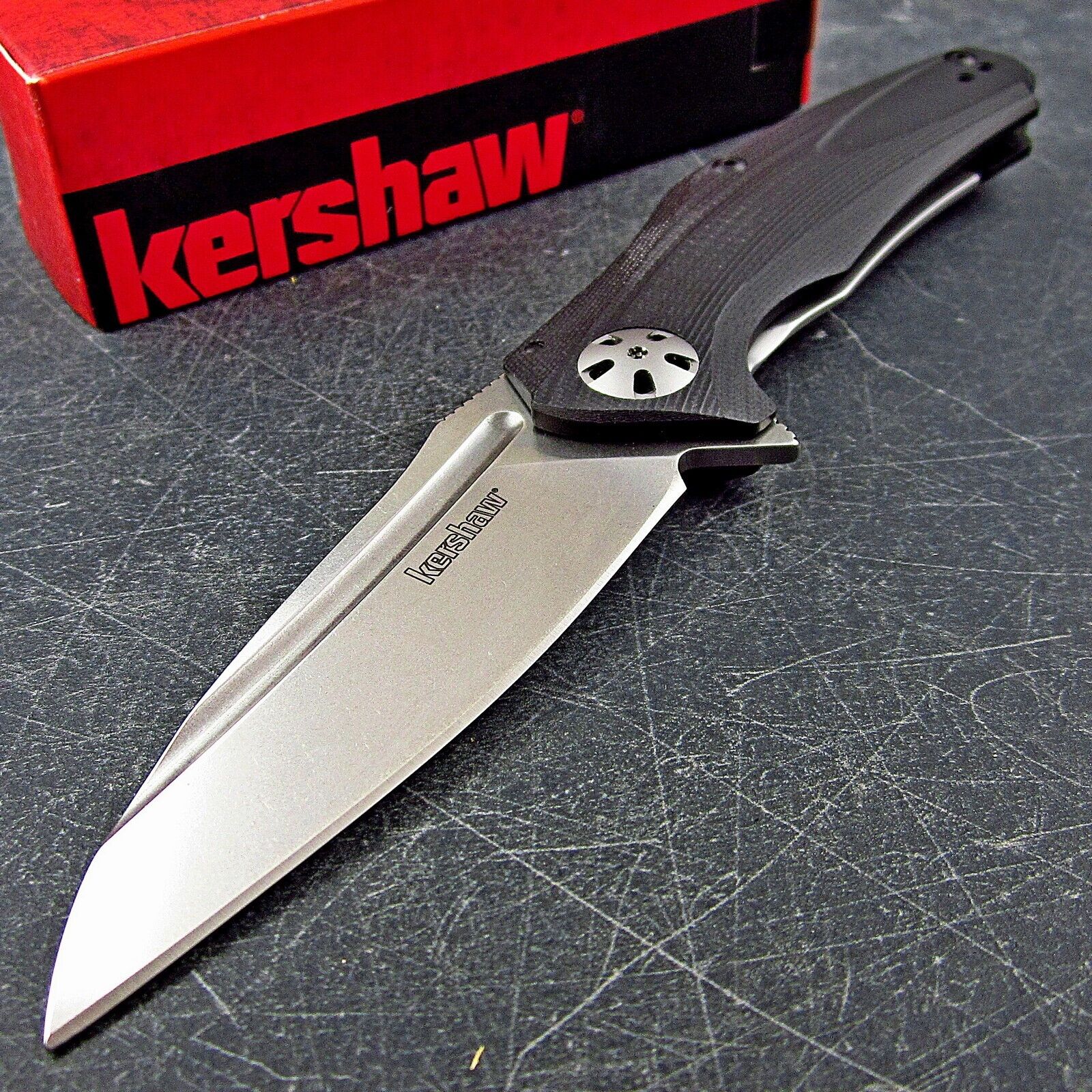 Kershaw Black G10 NATRIX Wharncliffe Blade Assisted Opening Folding Pocket Knife