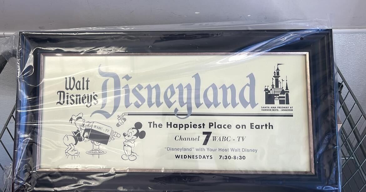 Disneyland Park Retro Eras 1950s Disney 100 Years Framed Wall Art Sign Vintage