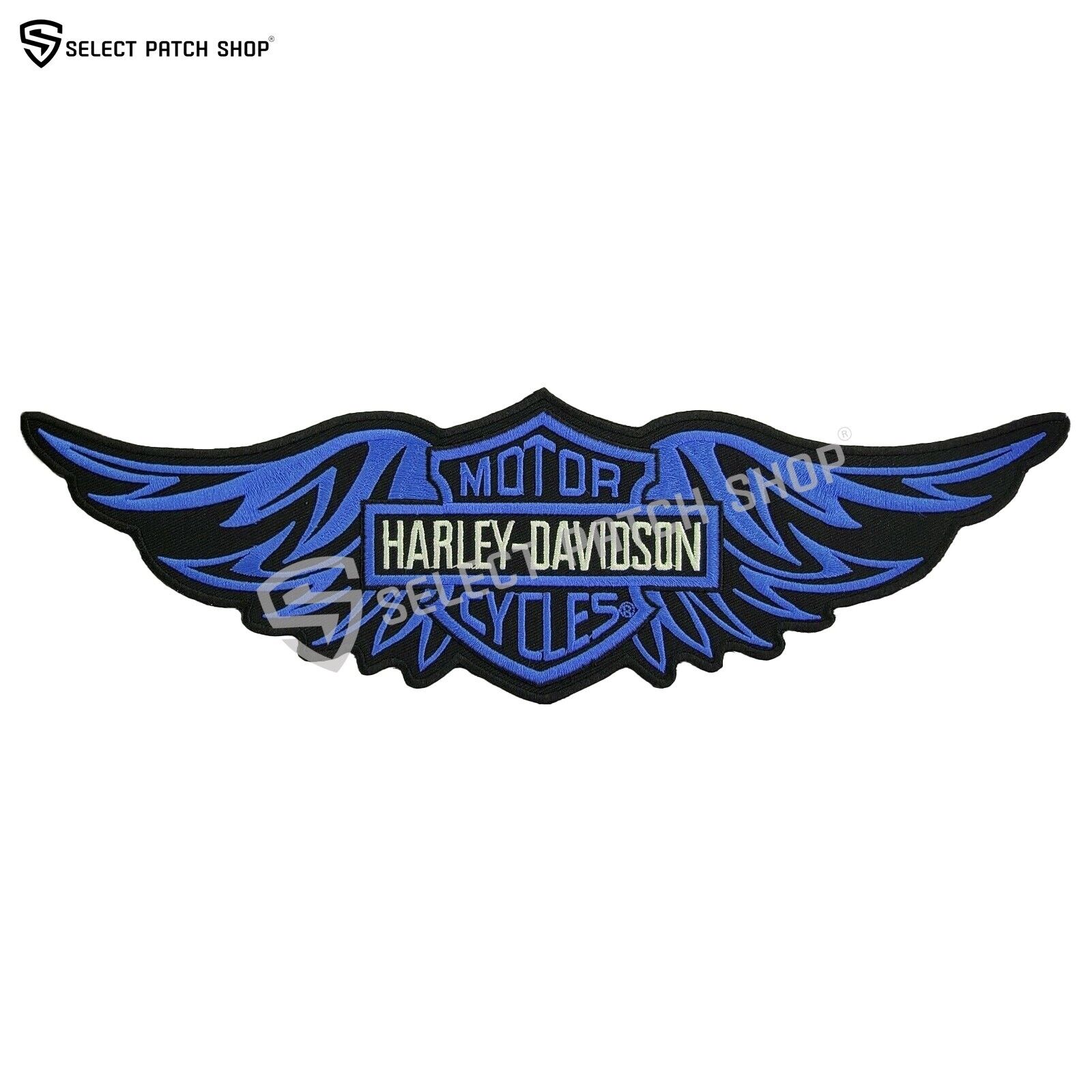 Harley Davidson Embroidered Patch - Harley Blue Logo Wing 15\