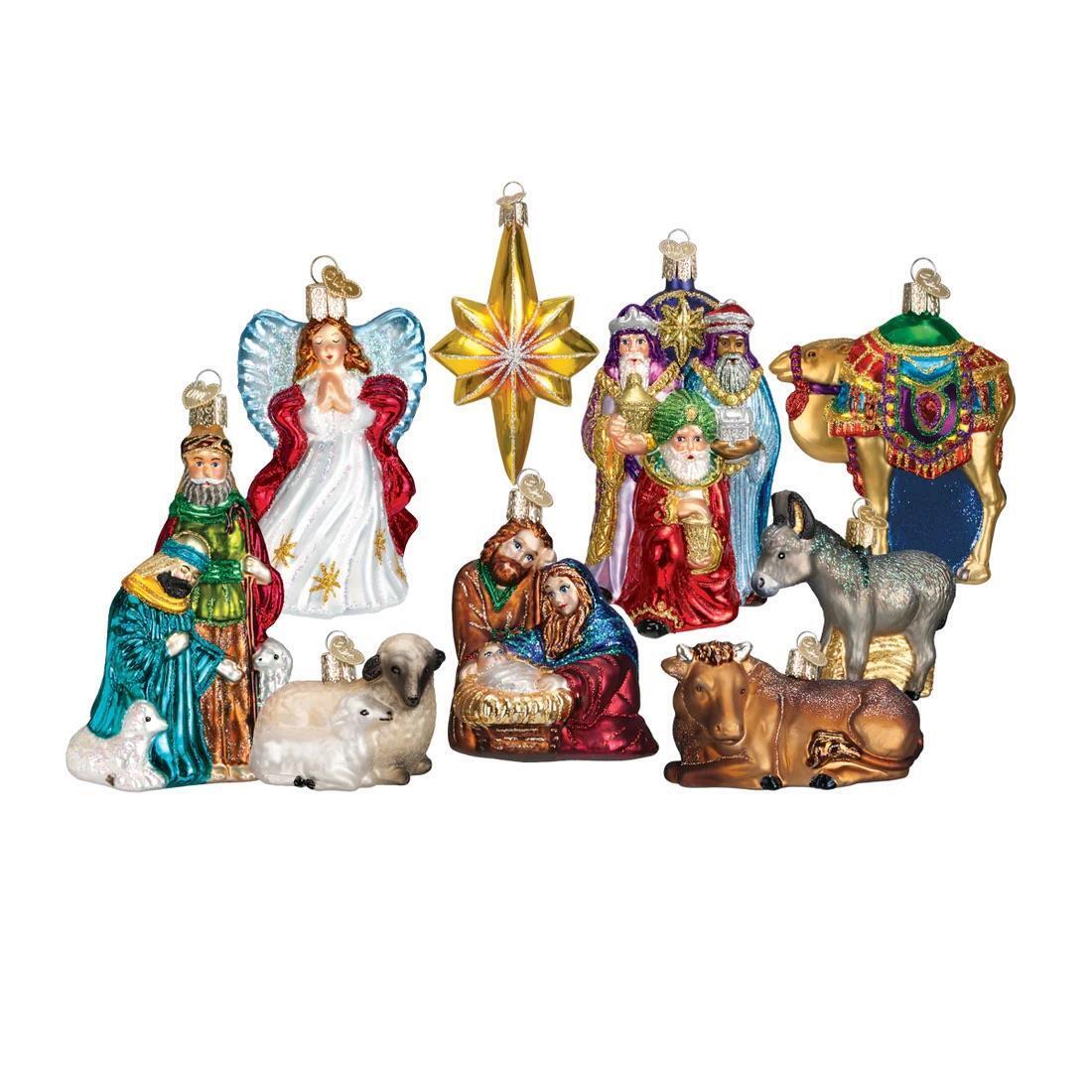 Old World Christmas Nativity Collection Hanging Ornaments, Set of 9 14020-OWC