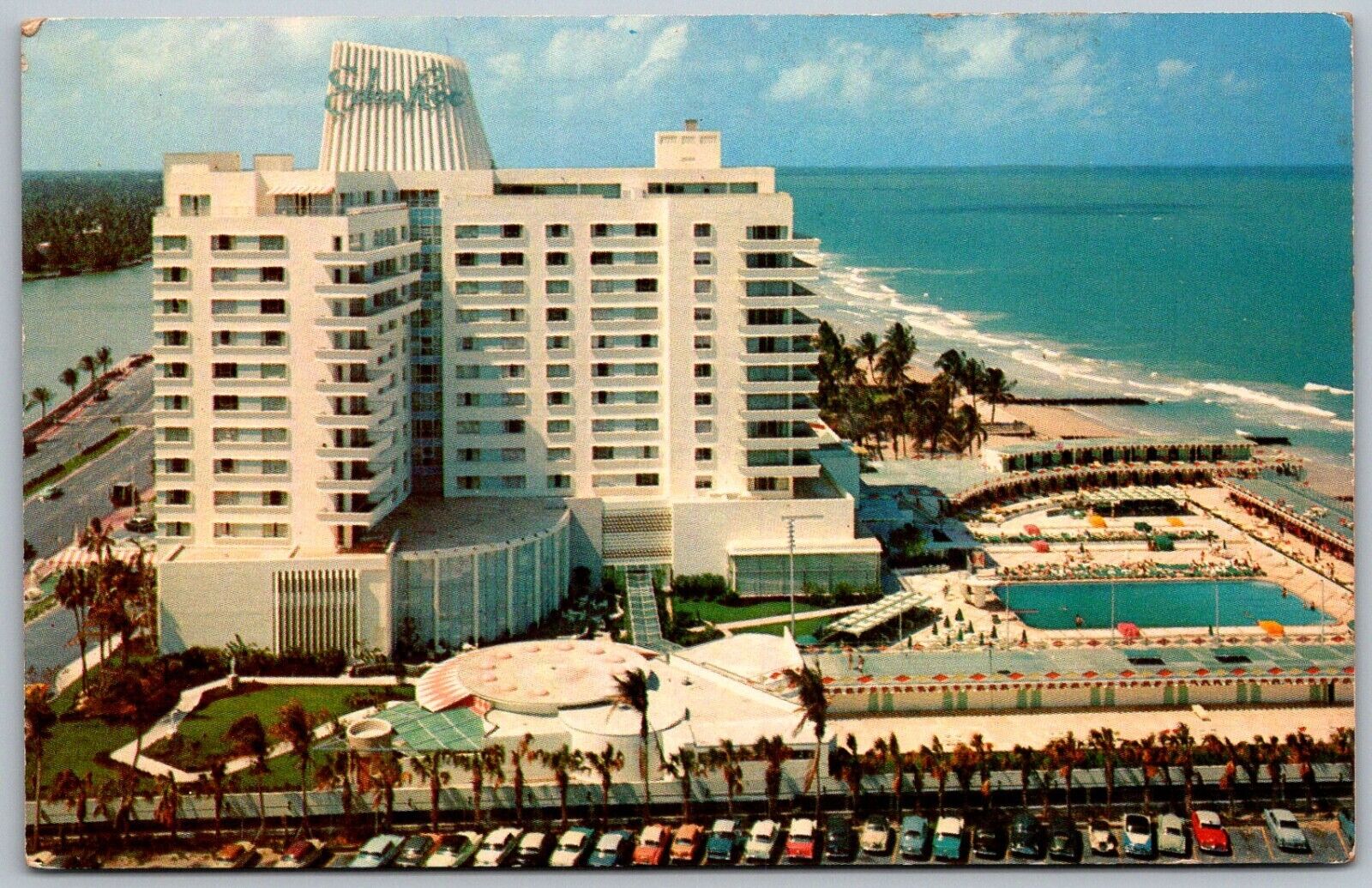 Miami Beach Florida 1950s Postcard Eden Rock Motel 