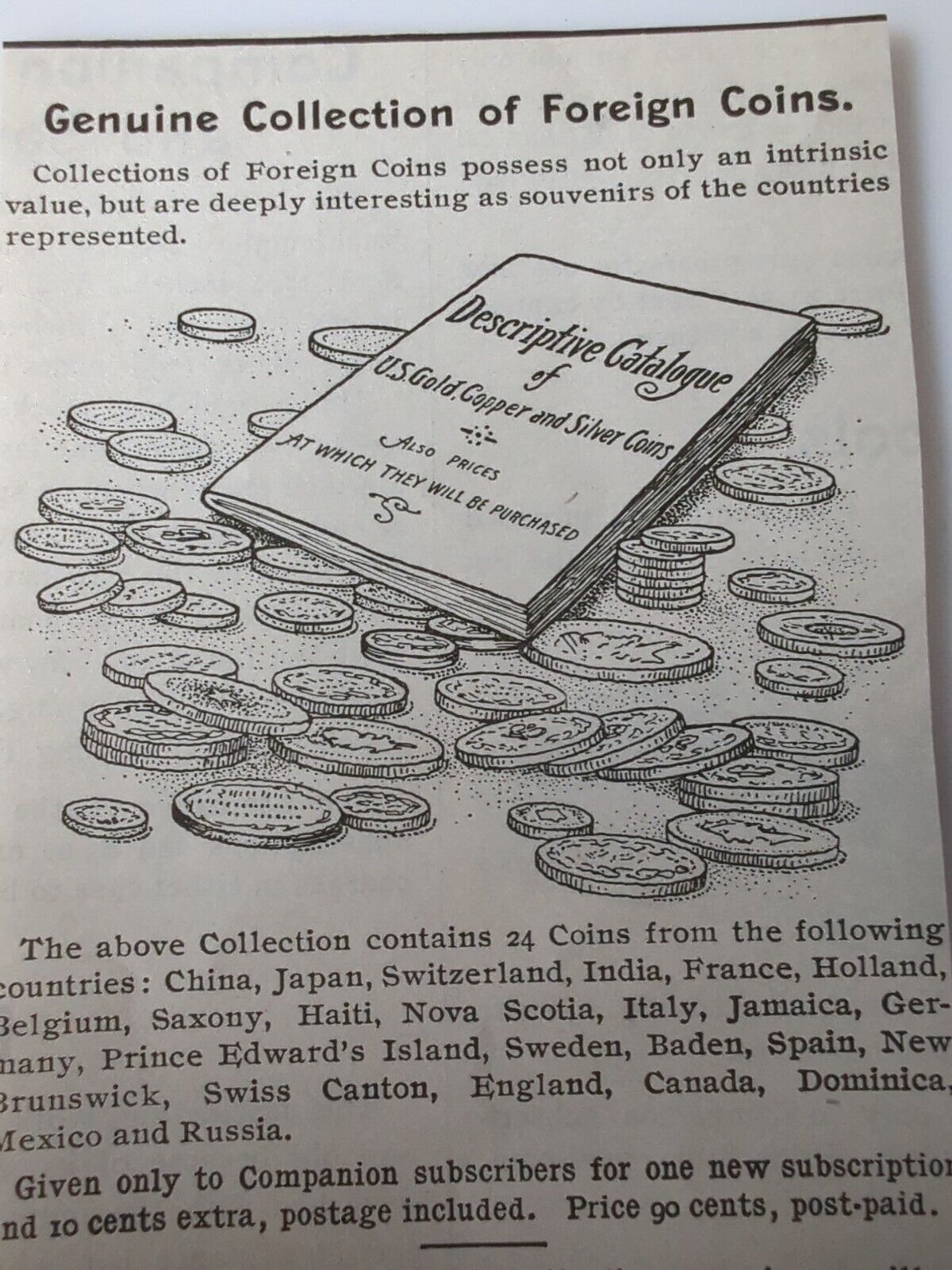 Genuine Collection Of Foreign Coins Advertisement