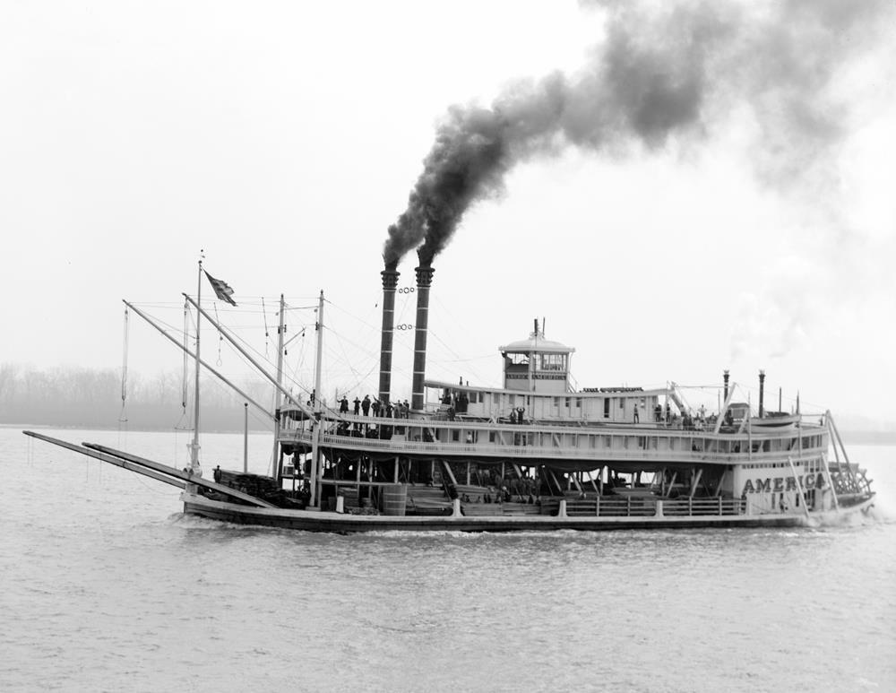 1900-1910 The America, Mississippi River Boat Old Photo 8.5\