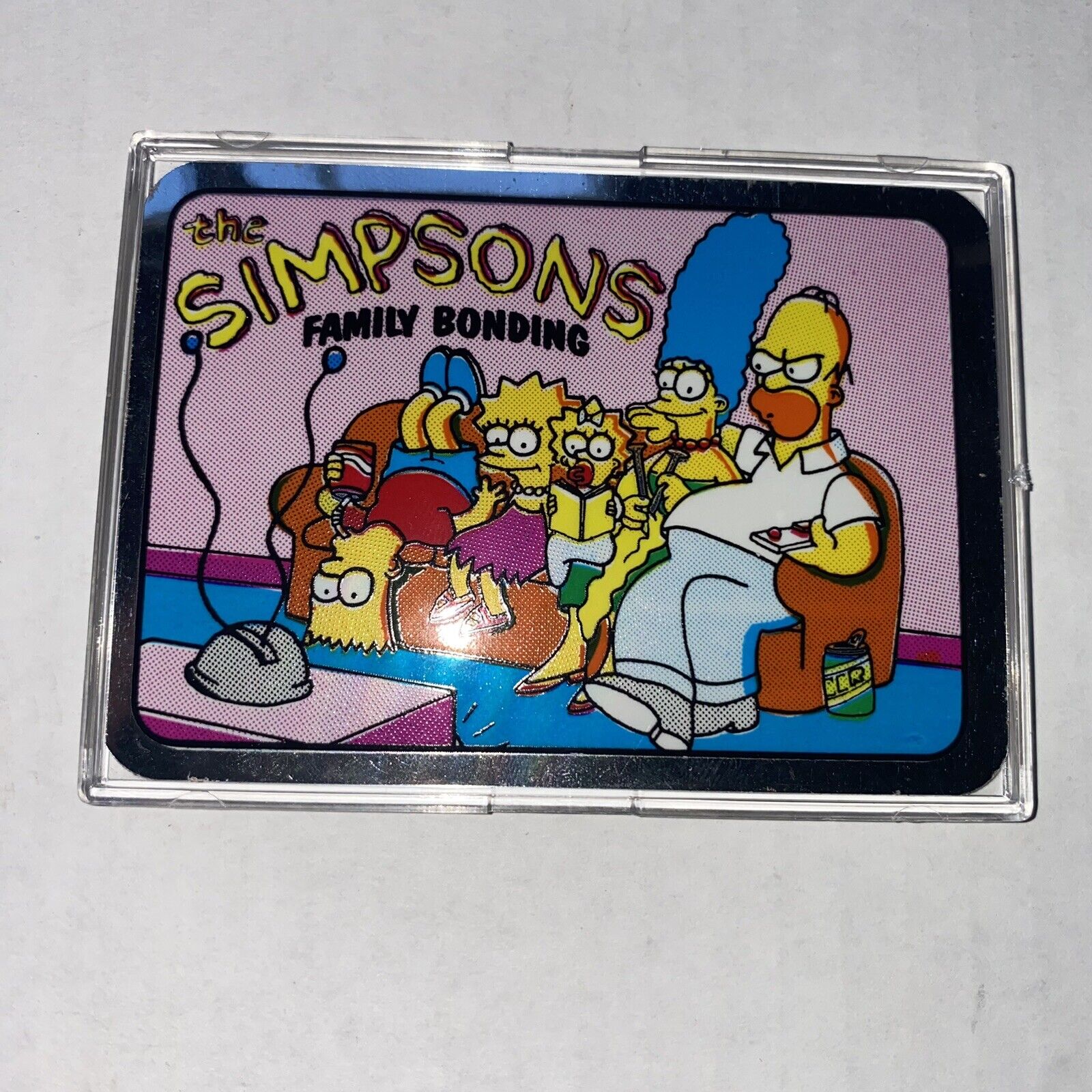 Vintage 1990 Bart Homer Simpson Family Bonding Prism Vending Machine Stickers #1