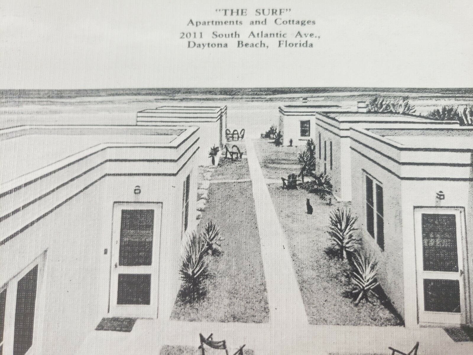 C 1940 The Surf Apartments & Cottages Atlantic Ave Daytona Beach FL Postcard