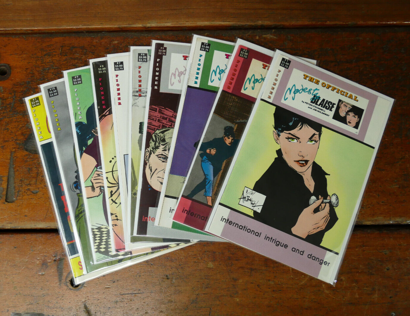 Pioneer Comics The Official Modesty Blaise #1-10 Near Complete Set Plus Annual