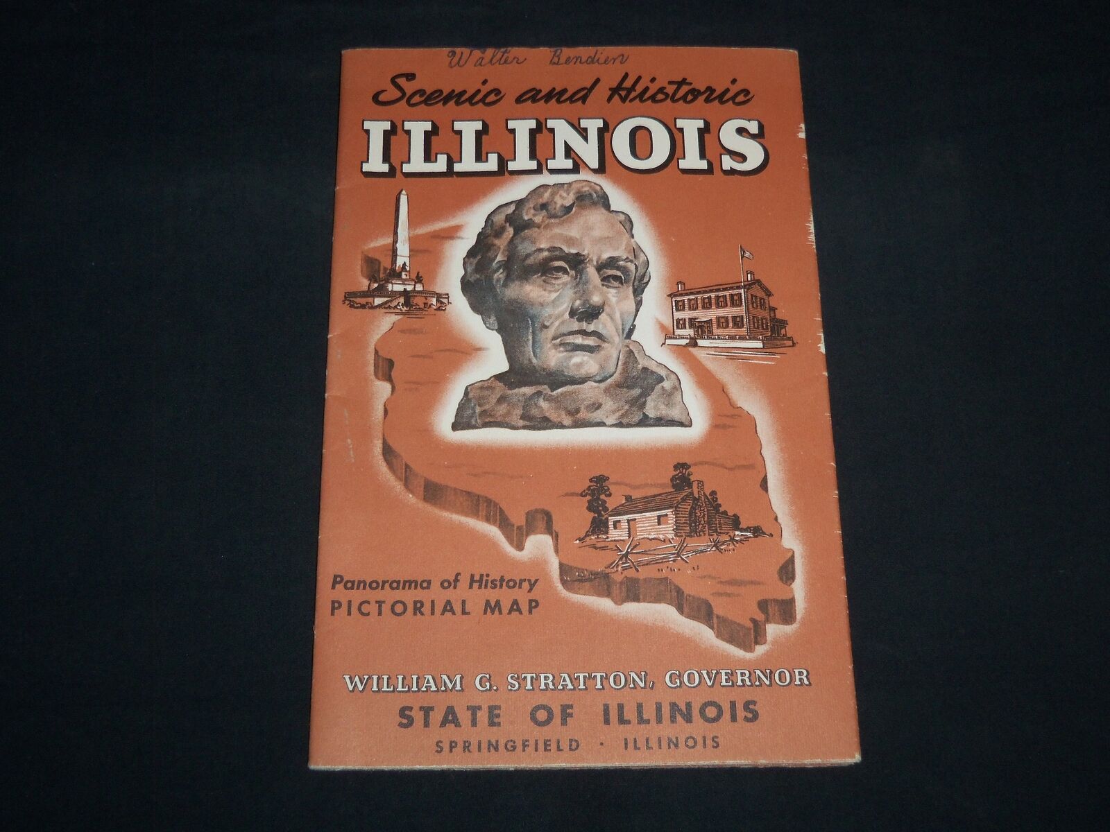 1953 SCENIC AND HISTORIC ILLINOIS FOLD-OUT MAP - J 8769