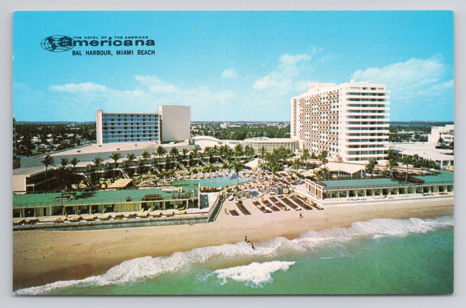 Postcard The Hotel Of The Americans Americana Miami Beach Florida