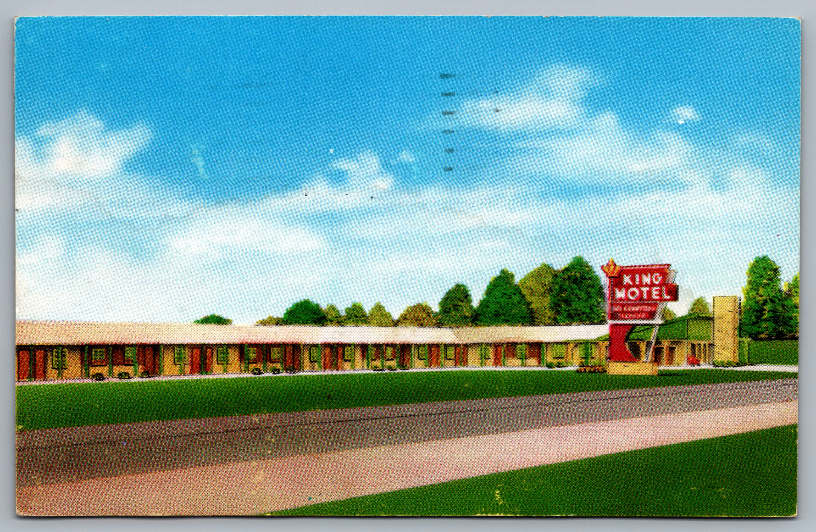 Postcard King Motel Little Rock Arkansas Chrome Posted 1956