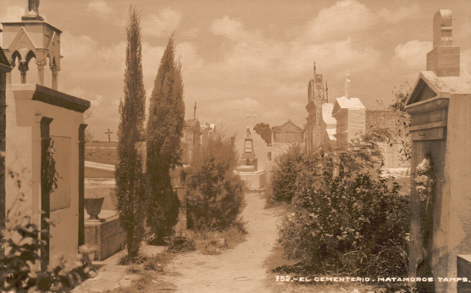 Vintage Postcard 1910\'s View of El Cementerio Matamoros Tamaulipas RPPC MX Photo