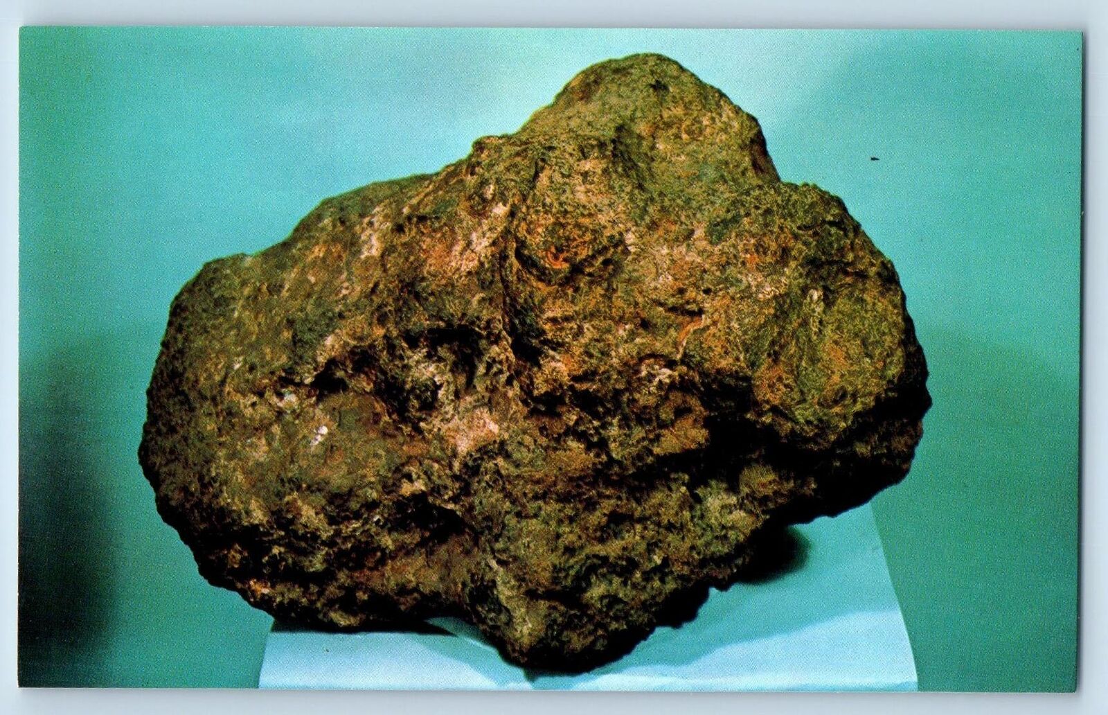 c1950's Space Wanderer Huge Pallasite Meteorite Rock Greensburg Kansas Postcard