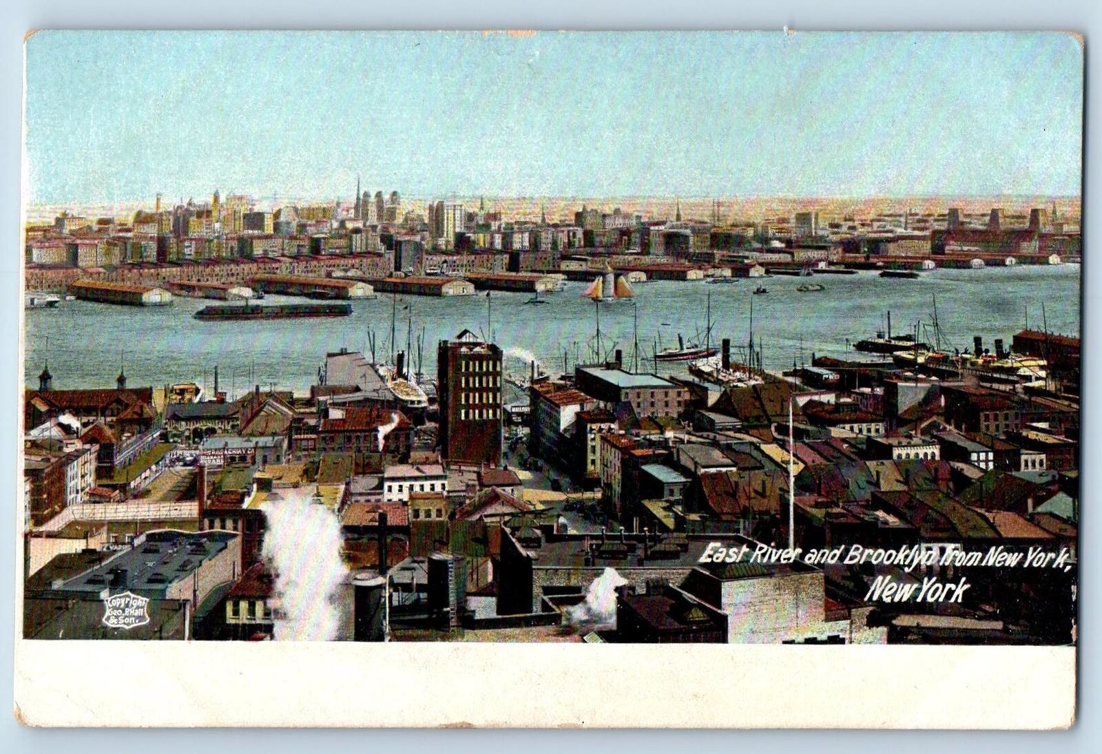 Brooklyn New York NY Postcard East River Residence Section Scenic View c1905's