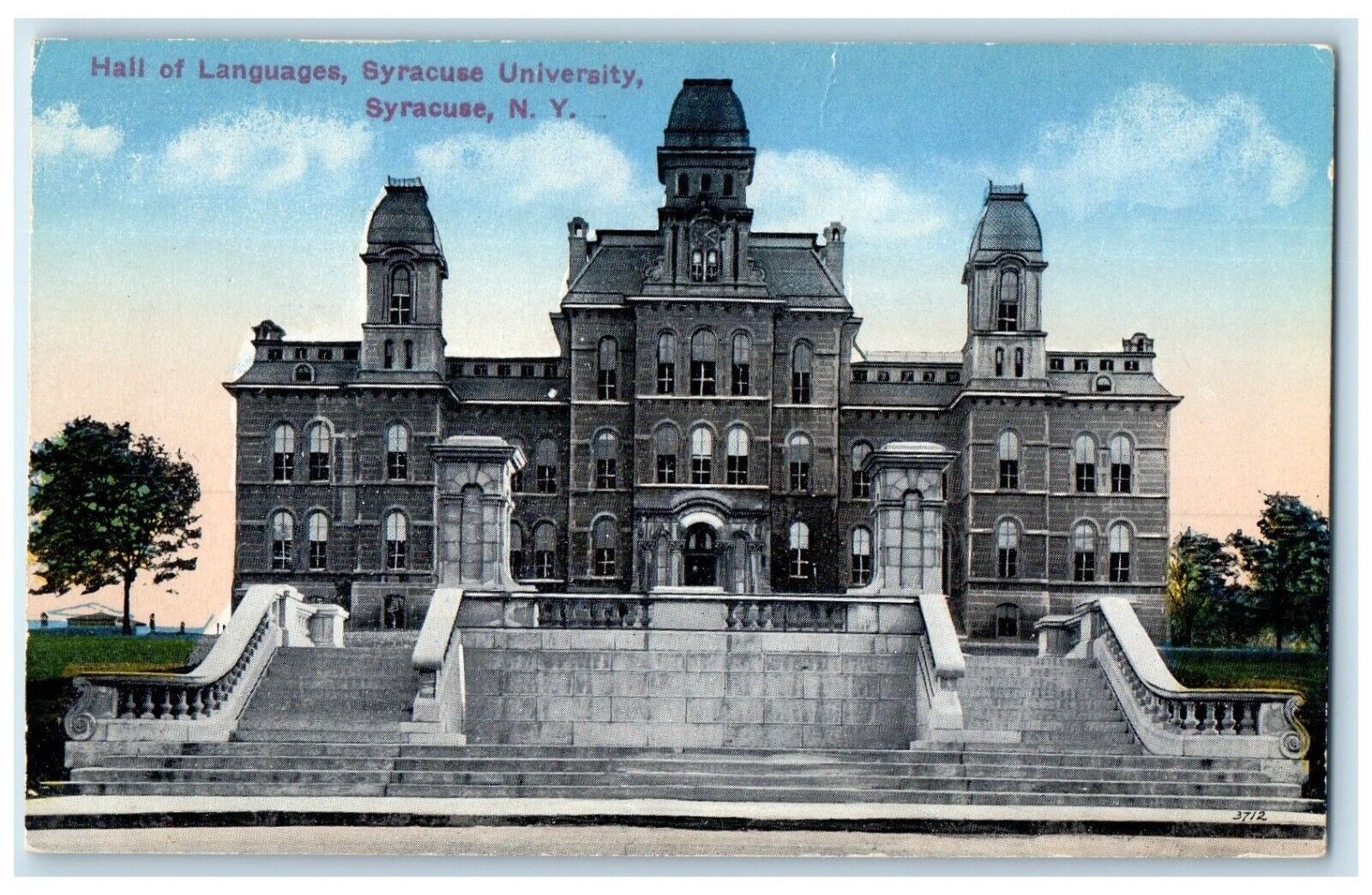 Syracuse New York NY Postcard Hall Languages Syracuse University c1910 Vintage