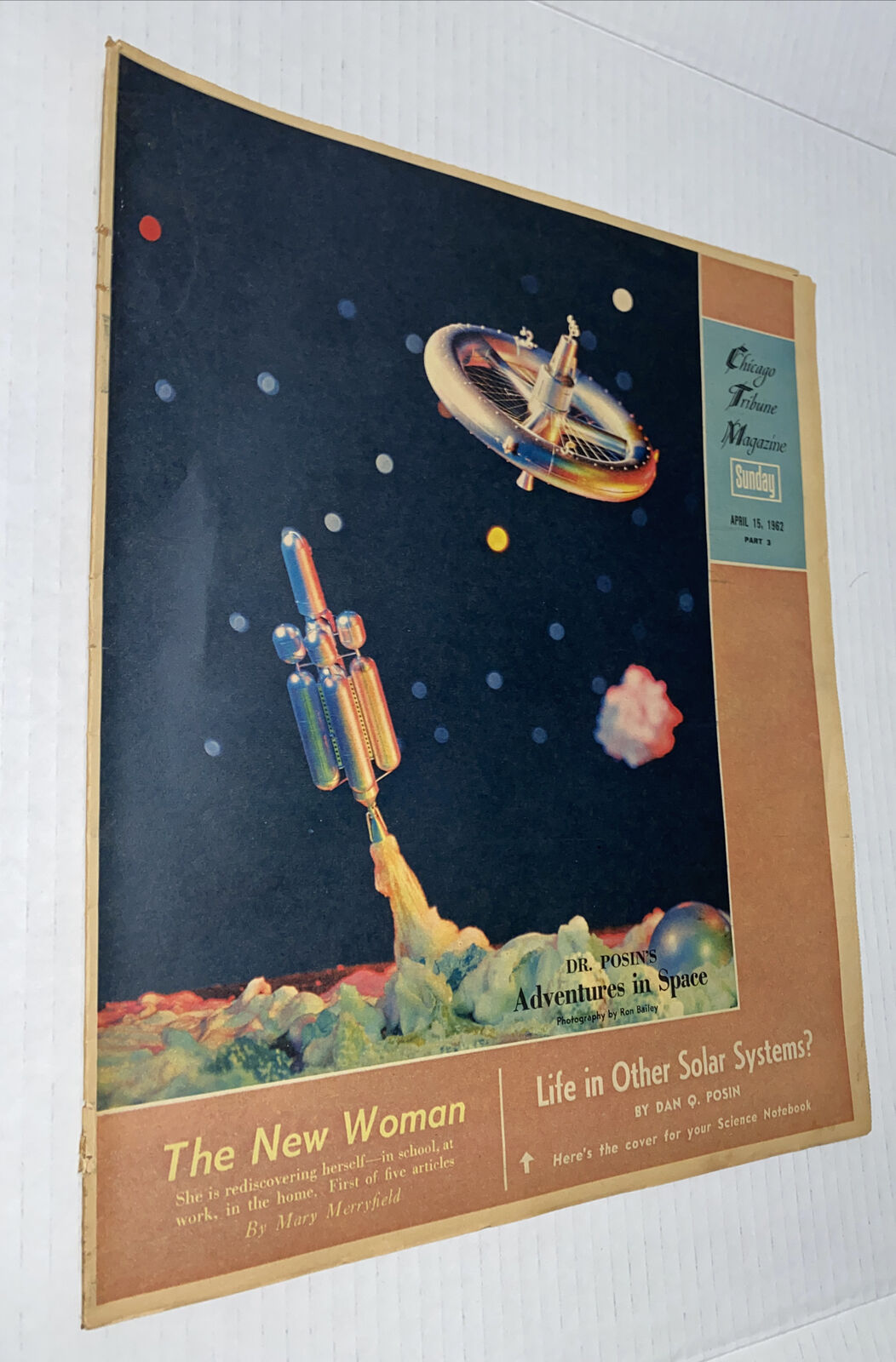 Vintage 1960s Adventures In Space Ron Bailey Photo Dr. Posin Article MCM Art