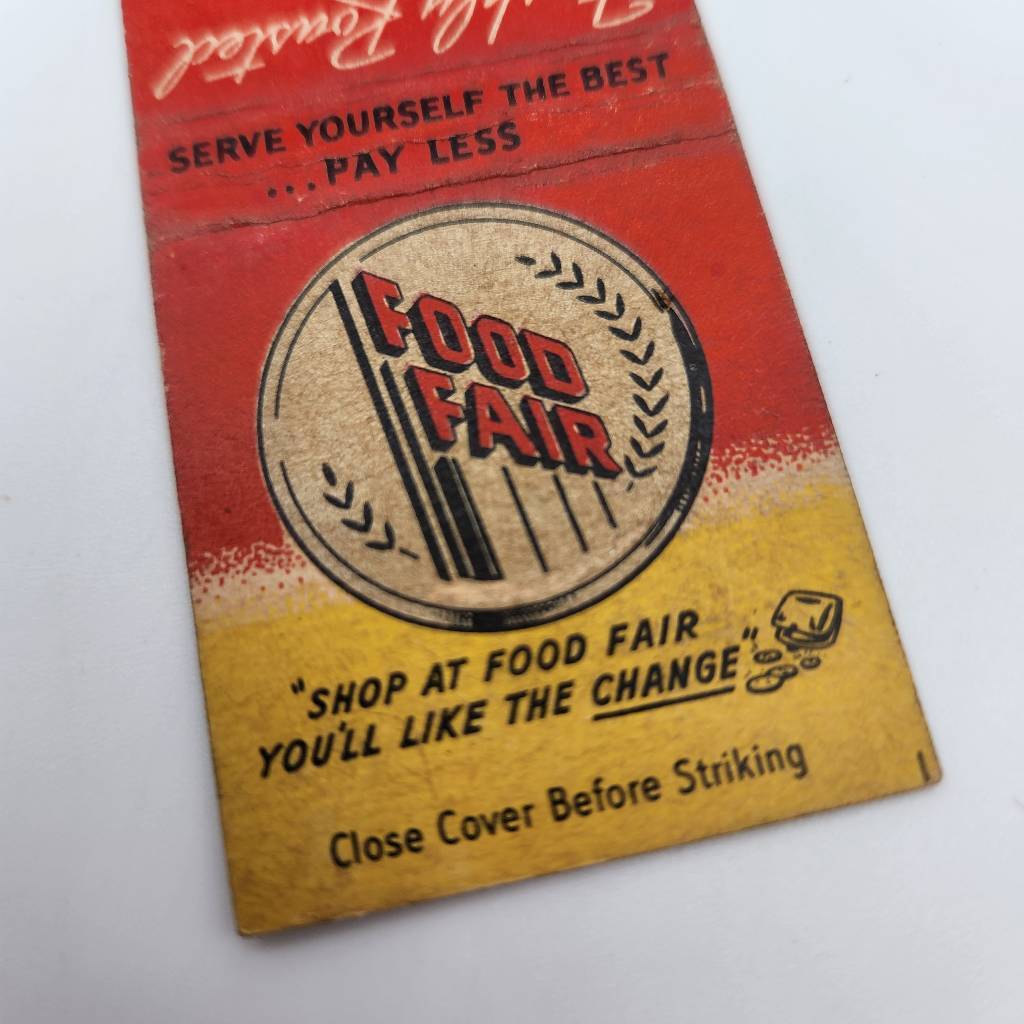 Vintage Matchcover Food Fair Lady Fair Coffee