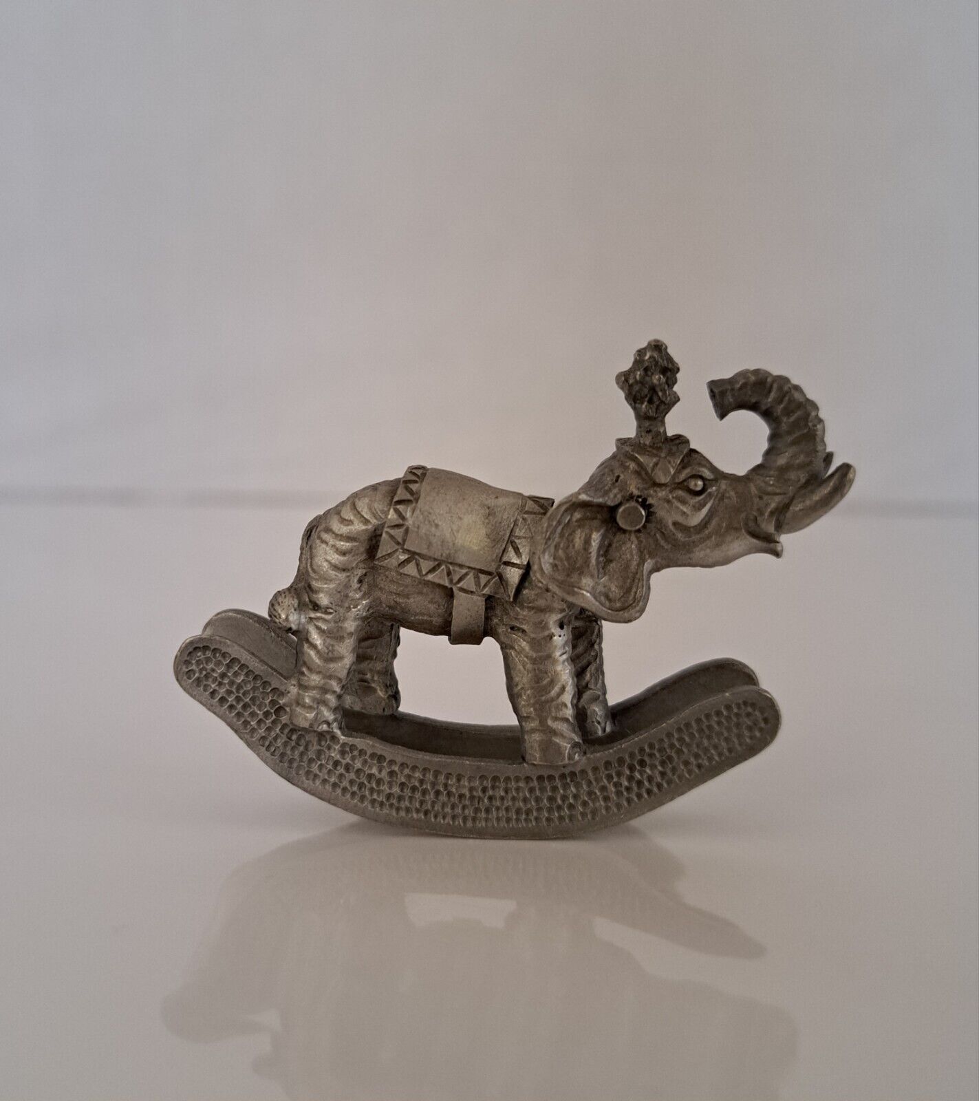 Vintage Spoontiques Miniature Pewter Rocking Circus Elephant Figurine 1982 PP551