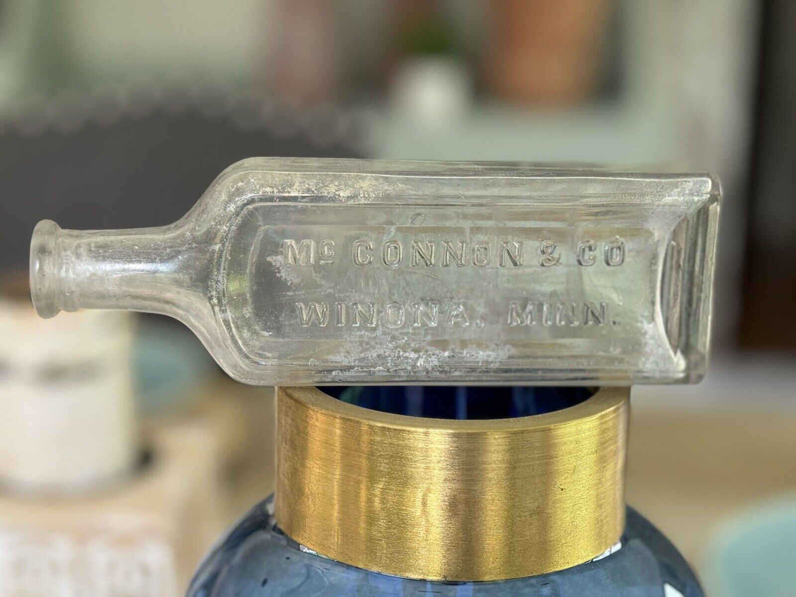 MC CONNON & CO WINNONA MINN Embossed Medicine Bottle 1880s