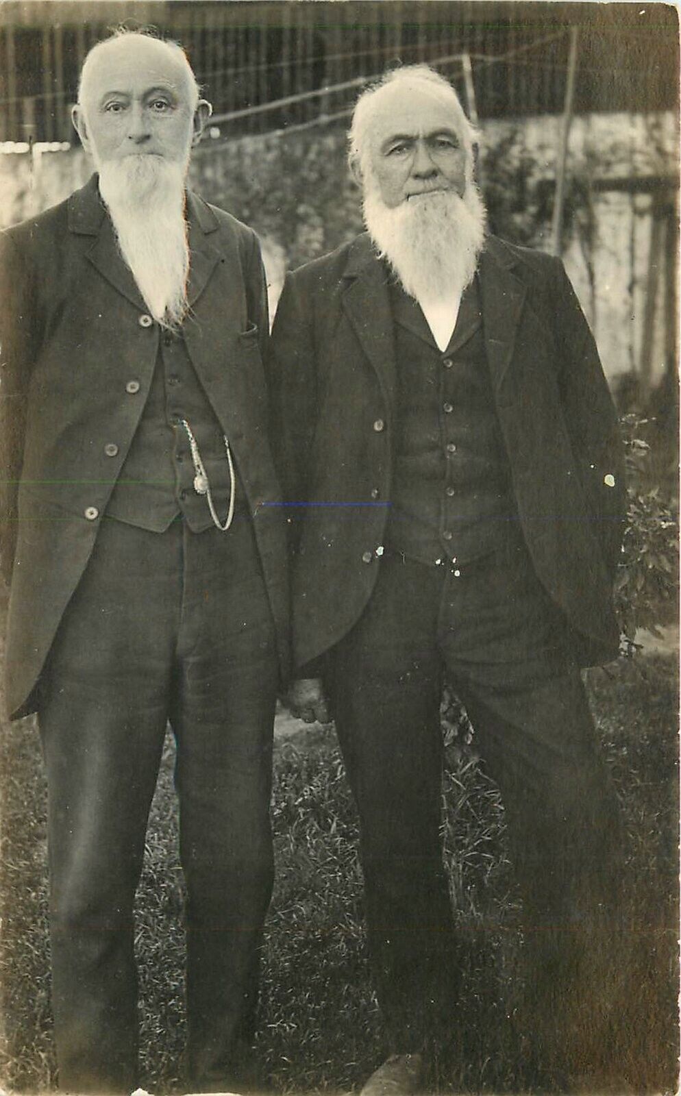 Postcard RPPC Plank Brothers long beards C-1905 Interior 23-993