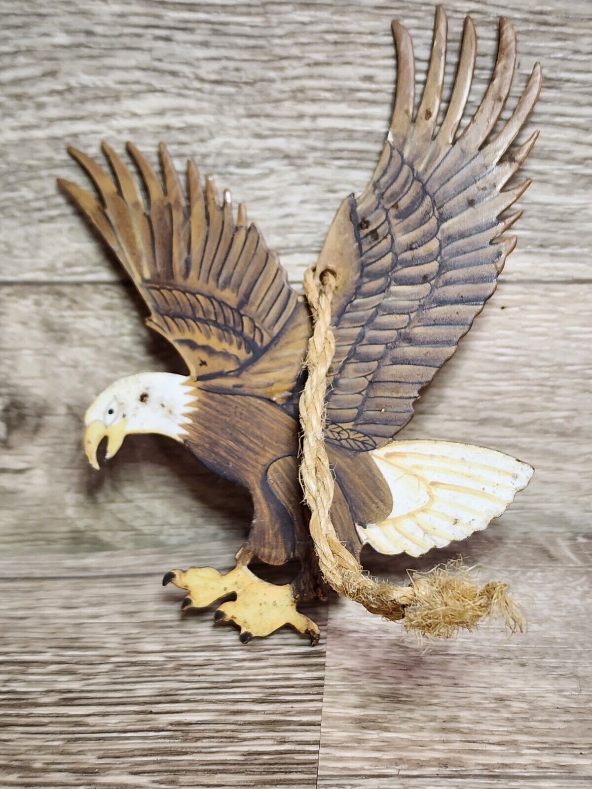 American Bald Eagle Hand Cut Metal Art Works Custom Patriotic USA Hand Painted 