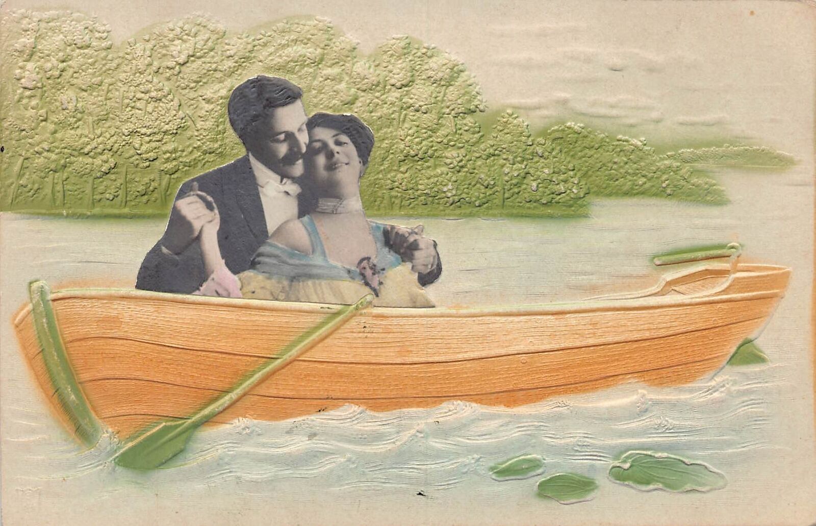 J81/ Interesting RPPC Postcard c1910 Elyria Ohio Boat Loving Couple Added 137