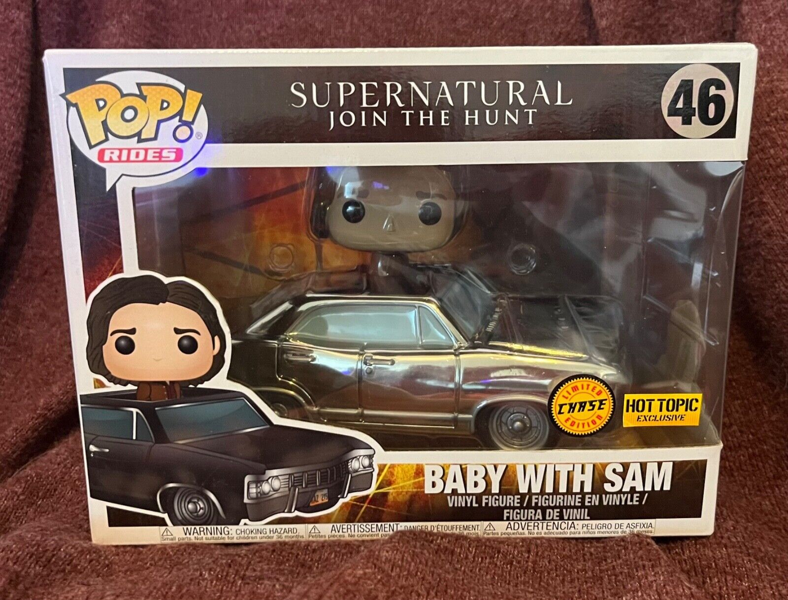 Funko Pop Rides Supernatural Sam Baby Chase Hot Topic Exclusive 67 Chevy Impala