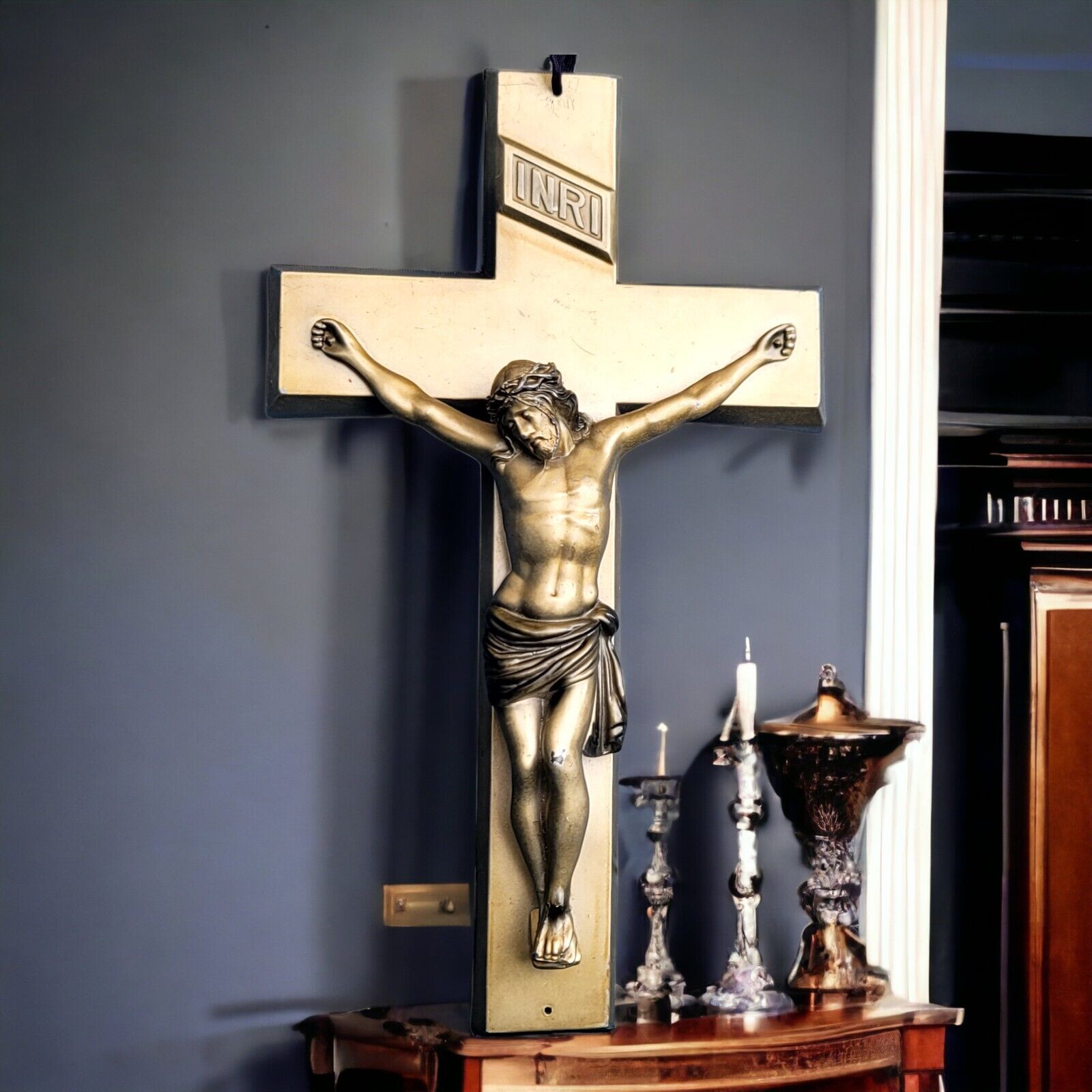 Bronze Crucifix Jesus 13x8