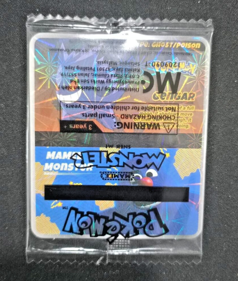 Pokemon Mamee Monster Gengar Limited Collectible Sticker Sealed