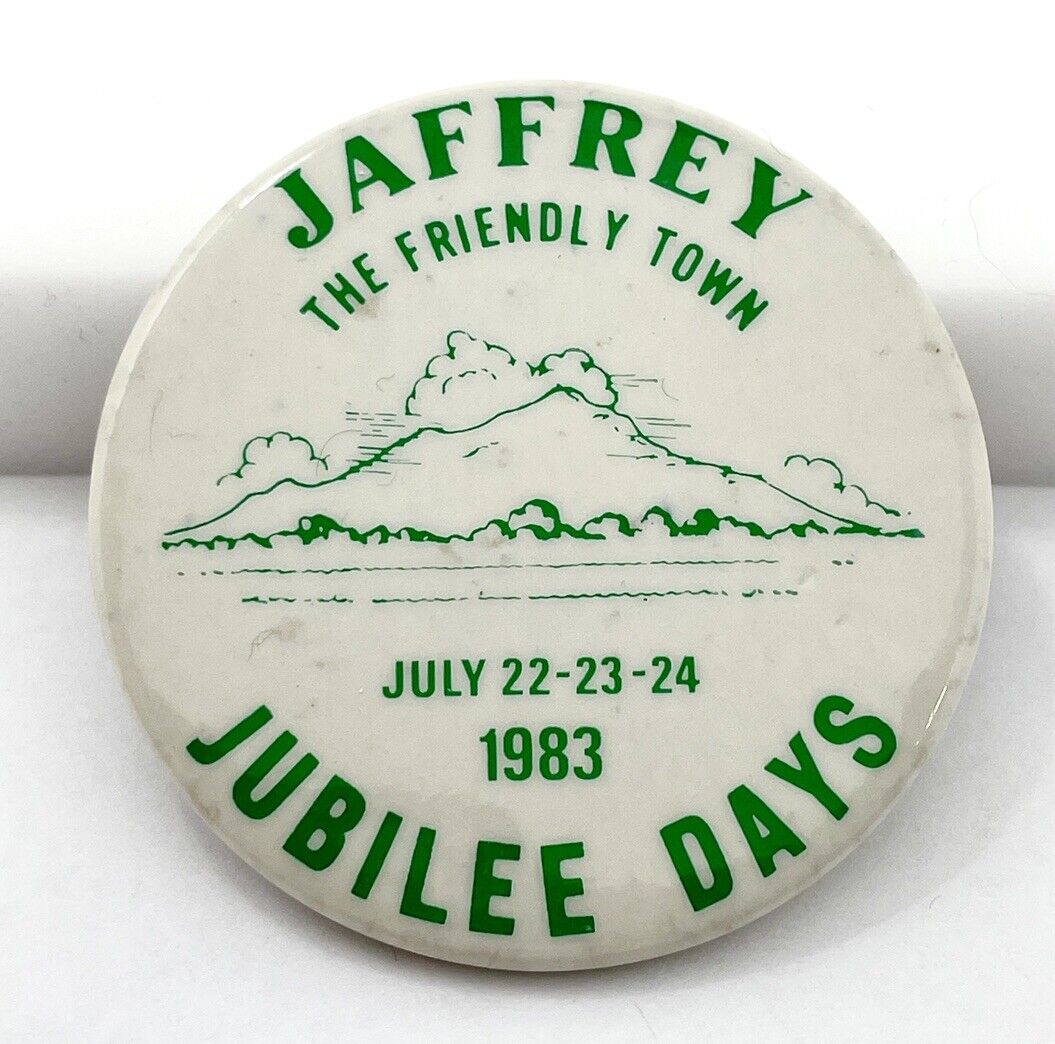 Jaffrey Jubilee Days 1983 Vintage Pinback Button - New Hampshire NH