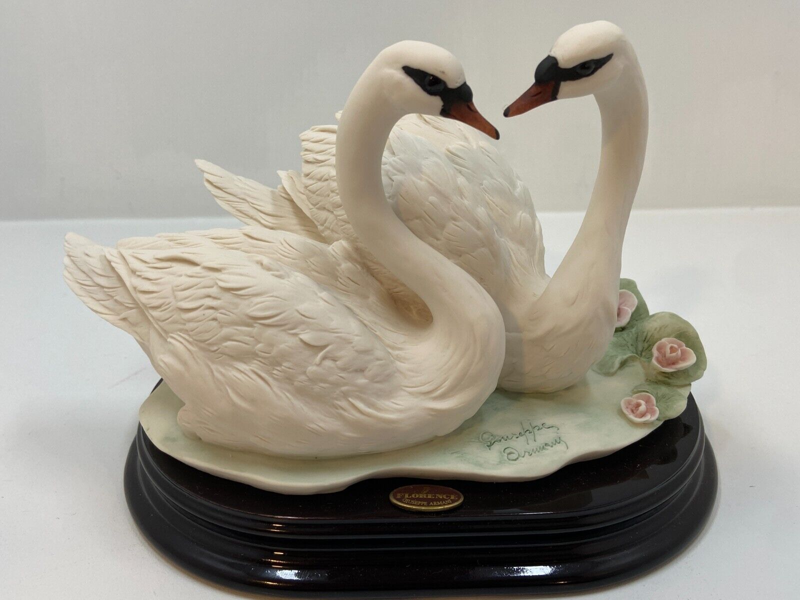 Giuseppe Armani Florence 1386S Pair of Swans Love birds Figurine 1999